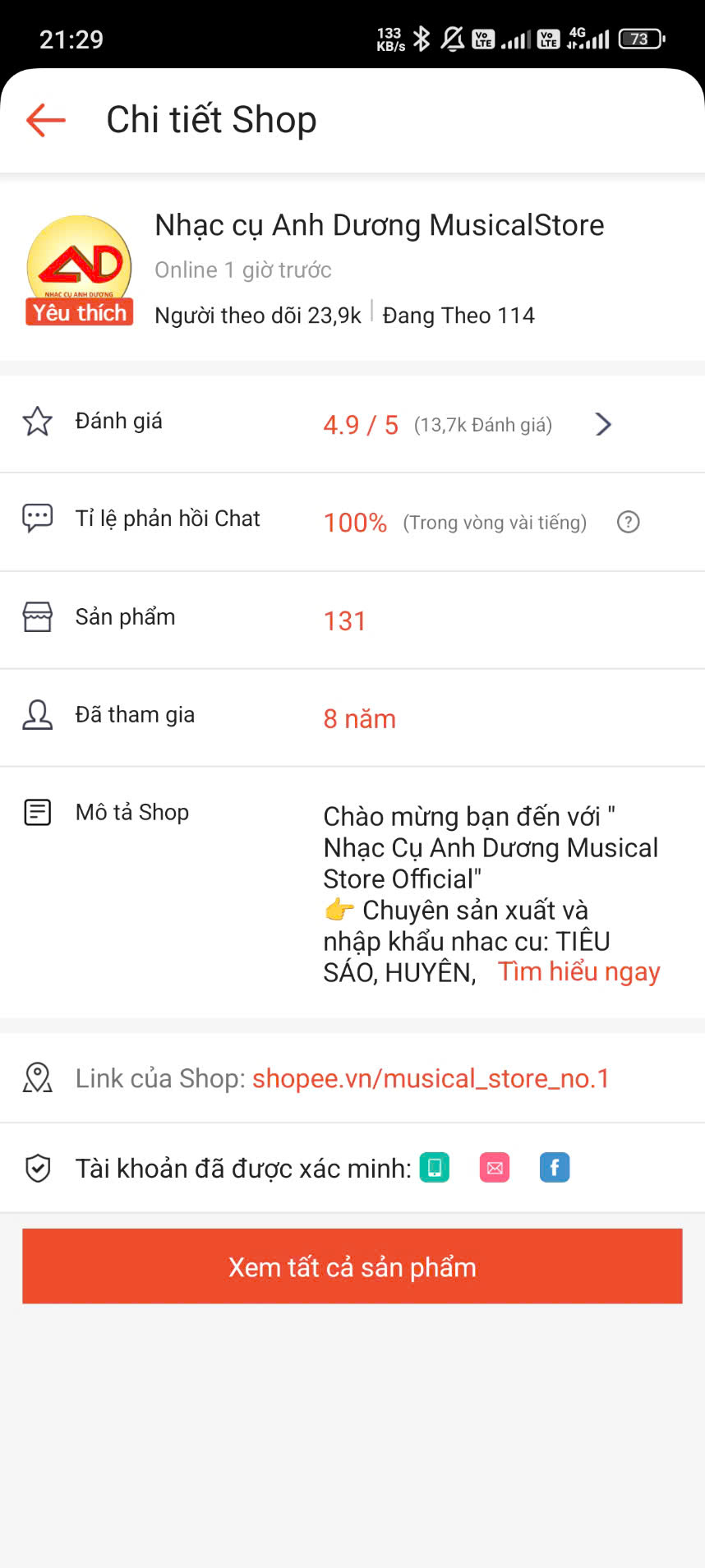 Nhạc cụ Anh Dương có uy tín không?