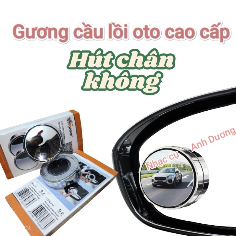 Gương Cầu Lồi Ô Tô Hút Chân Không 2025 – Xóa Điểm Mù, Lái Xe An Toàn