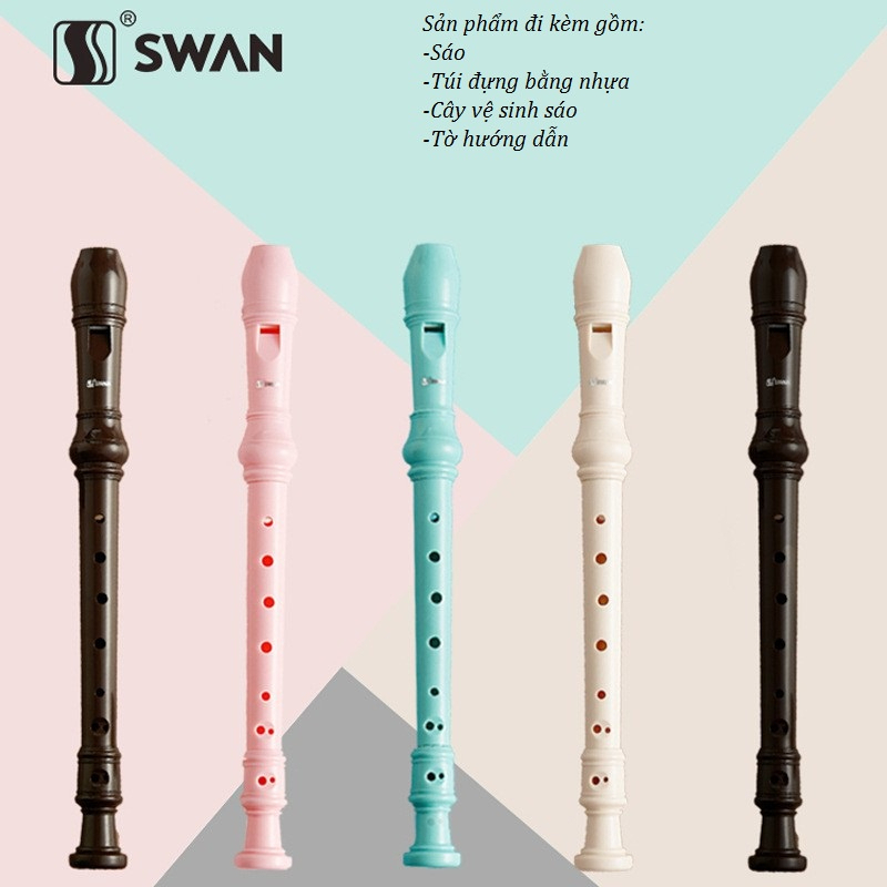 Sáo nhựa Recorder 8 lỗ Swan chuẩn chính hãng